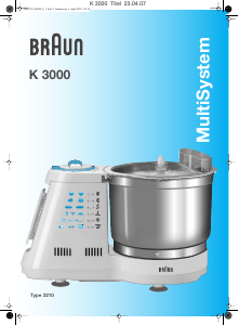 Bruksanvisning Braun K 3000 Kjøkkenmaskin