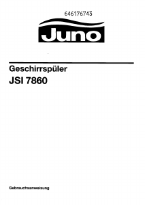 Bedienungsanleitung Juno JSI7860E Geschirrspüler