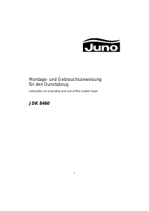 Handleiding Juno JDK8460S Afzuigkap