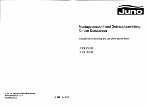 Bedienungsanleitung Juno JDS2230W Dunstabzugshaube