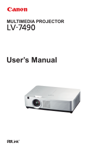 Manual Canon LV-7490 Projector