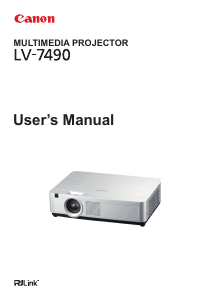 Bruksanvisning Canon LV-7490 Projektor