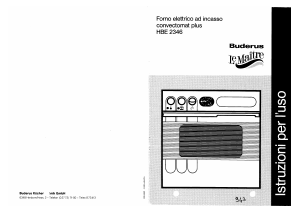 Manuale Buderus-Le Maitre HBE2346 Forno