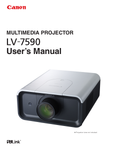 Bruksanvisning Canon LV-7580 Projektor