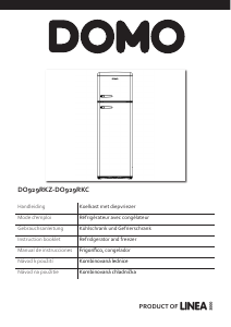 Mode d’emploi Domo DO929RKC Réfrigérateur combiné