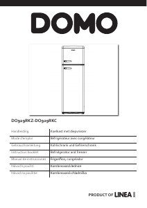 Mode d’emploi Domo DO929RKZ Réfrigérateur combiné