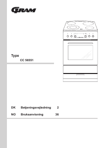 Bruksanvisning Gram CC 56551 Komfyr