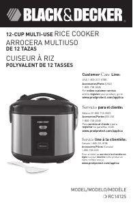 Manual Black and Decker RC1412S Rice Cooker