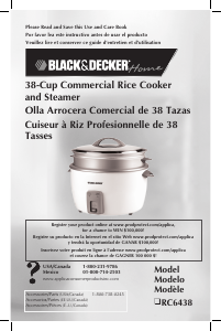 Mode d’emploi Black and Decker RC6438 Cuiseur à riz