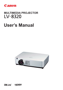 Manual Canon LV-8320 Projector