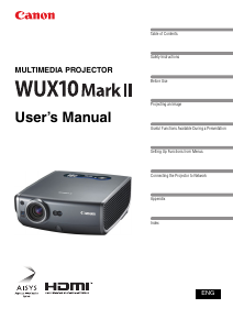 Manual Canon WUX10 Mark II Projector