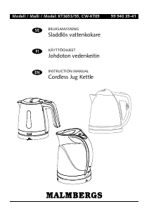 Bruksanvisning Malmbergs KT3653 Vattenkokare