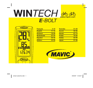 Manual de uso Mavic Wintech E-Bolt Ciclocomputador