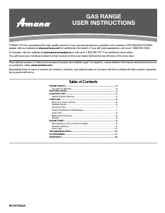 Mode d’emploi Amana AGR5630BDS Cuisinière