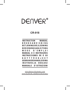 Manual Denver CR-918 Rádio relógio