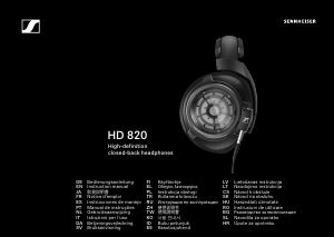 Mode d’emploi Sennheiser HD 820 Casque