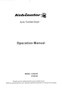 Manual Kelvinator KTD61W Dryer