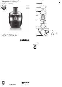 Manual de uso Philips HR1832 Viva Collection Licuadora