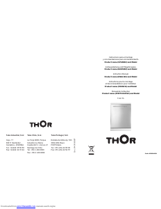 Manual Thor TLVI 75 Máquina de lavar louça