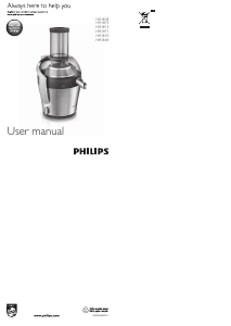 Bedienungsanleitung Philips HR1869 Avance Collection Entsafter