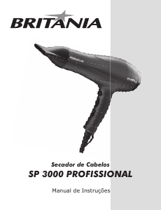 Manual Britania SP3000 Profissional Secador de cabelo