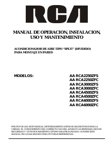 Manual de uso RCA AA RCA4500ZFS Aire acondicionado