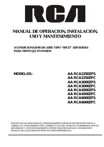 Manual de uso RCA AA RCA6000ZFS Aire acondicionado