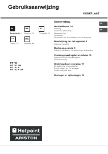 Manual Hotpoint-Ariston PZ 750 GH Placa