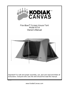 Manual Kodiak Canvas 6714 Flex-Box Screen House Tent