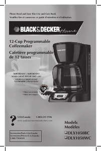 Mode d’emploi Black and Decker DLX1050WC Cafetière