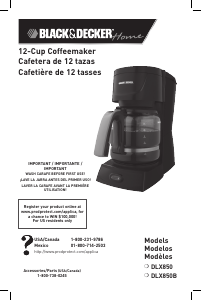 Manual Black and Decker DLX850 Coffee Machine
