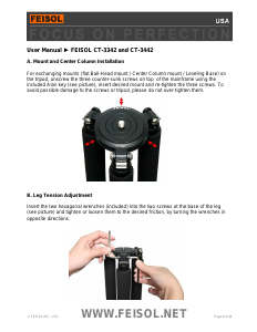 Manual Feisol CT-3342 Tripod