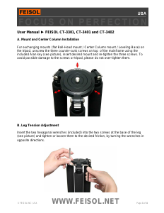 Manual Feisol CT-3401 Tripod