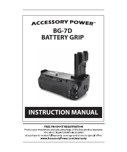 Manual Accessory Power BG-7D Battery Grip
