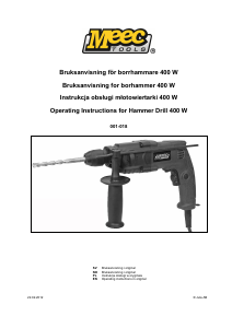 Bruksanvisning Meec Tools 001-018 Borhammer