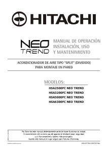 Manual de uso Hitachi HSA6300FC Neo Trend Aire acondicionado