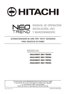Manual de uso Hitachi HSA2500FC Neo Trend Aire acondicionado