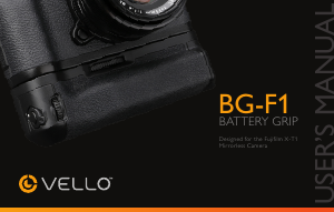 Manual Vello BG-F1 Battery Grip