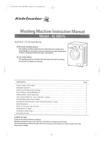 Manual Kelvinator KL600FL Washing Machine