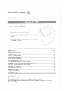 Manual Kelvinator KL80TL Washing Machine