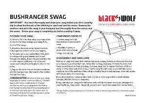 Manual BlackWolf Bushranger Swag Tent