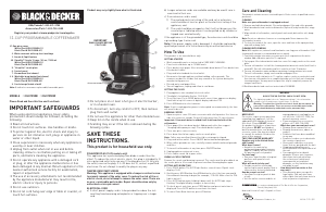 Manual Black and Decker DLX1050 Coffee Machine