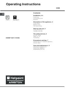 Handleiding Hotpoint-Ariston CISKBT 6001 H IX/HA Kookplaat