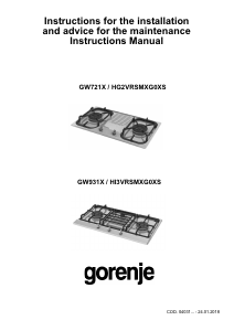 Manual Gorenje GW721X Hob