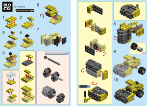 Manual Blocki set KB8036 MyCity Steamroller