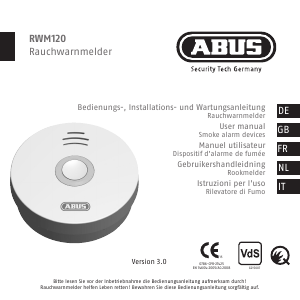 Manual Abus RWM120 Smoke Detector