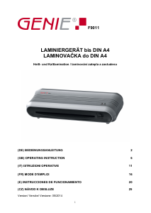 Manual Genie F9011 Laminator