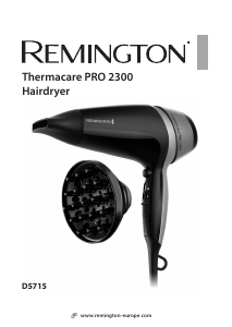 Handleiding Remington D5715 Thermacare Pro 2200 Haardroger