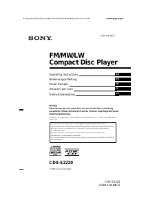 Manual Sony CDX-S2220 Car Radio
