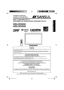 Manual Sansui HDLCD3250 LCD Television